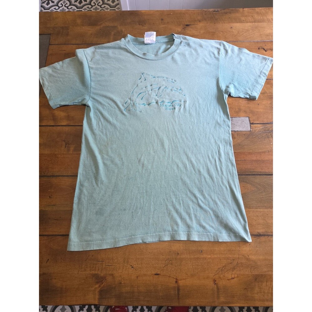 hanes beefy t 90s panama city beach embroidered dolphin shirt m single stitch
